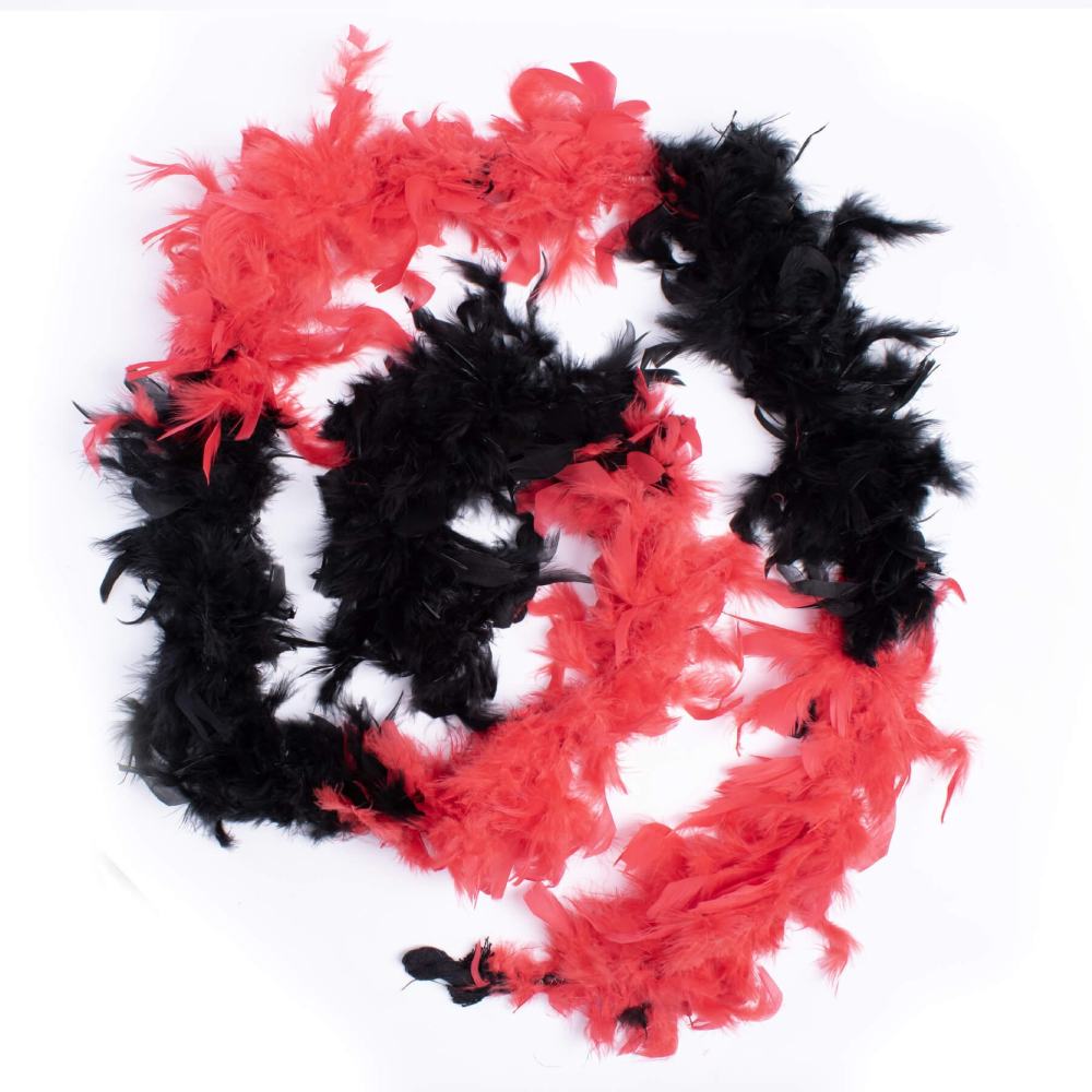 Poizen Industries - Feather Boa - Noir/Rouge